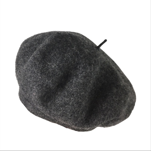 Vintage 90s Soft Wool Heather Grey Beret Hat